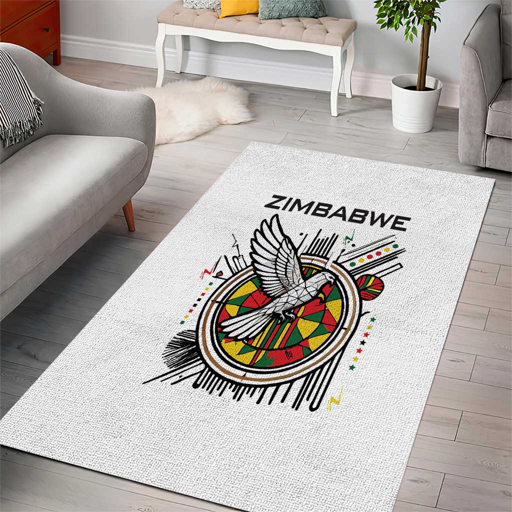 Spirit of Zimbabwe Area Rug Flag Colors and Symbol of Peace