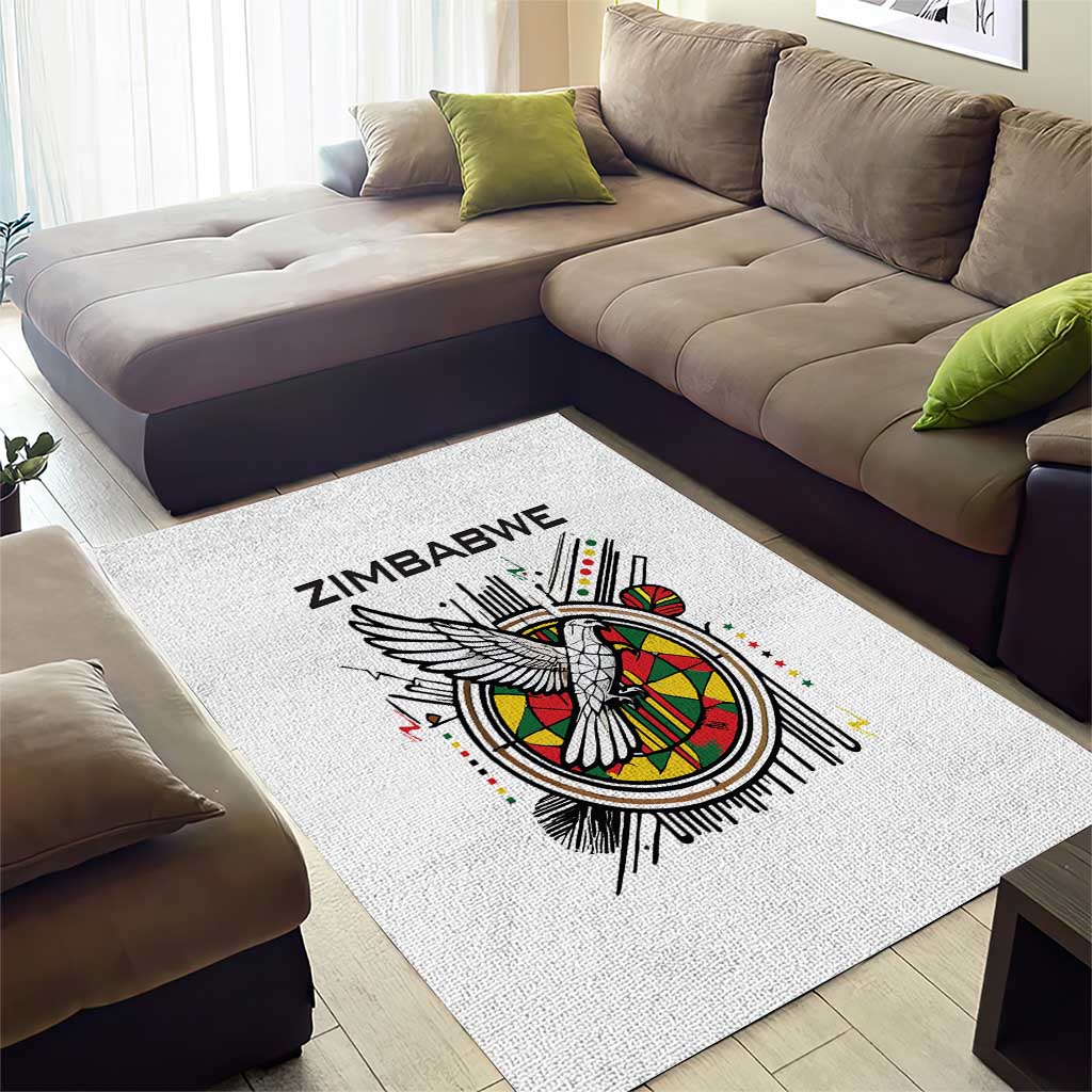 Spirit of Zimbabwe Area Rug Flag Colors and Symbol of Peace