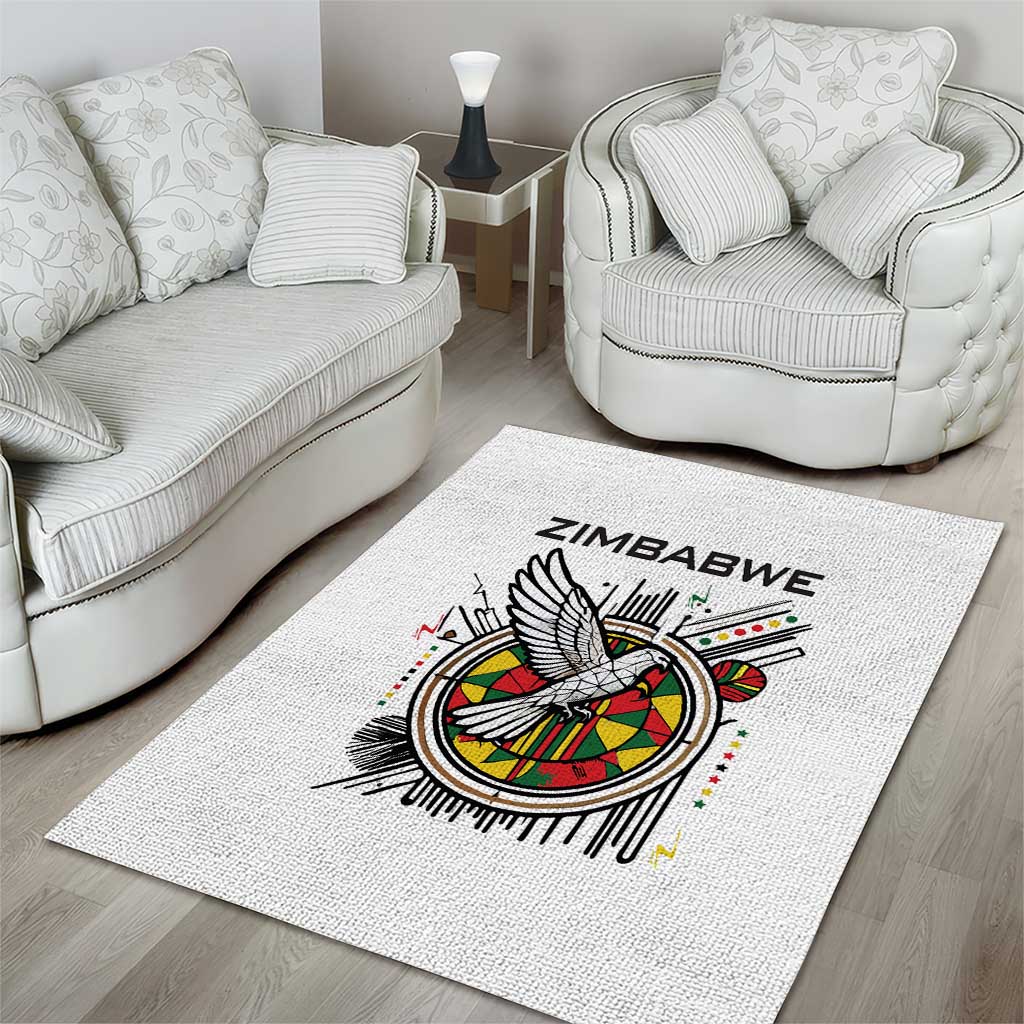 Spirit of Zimbabwe Area Rug Flag Colors and Symbol of Peace