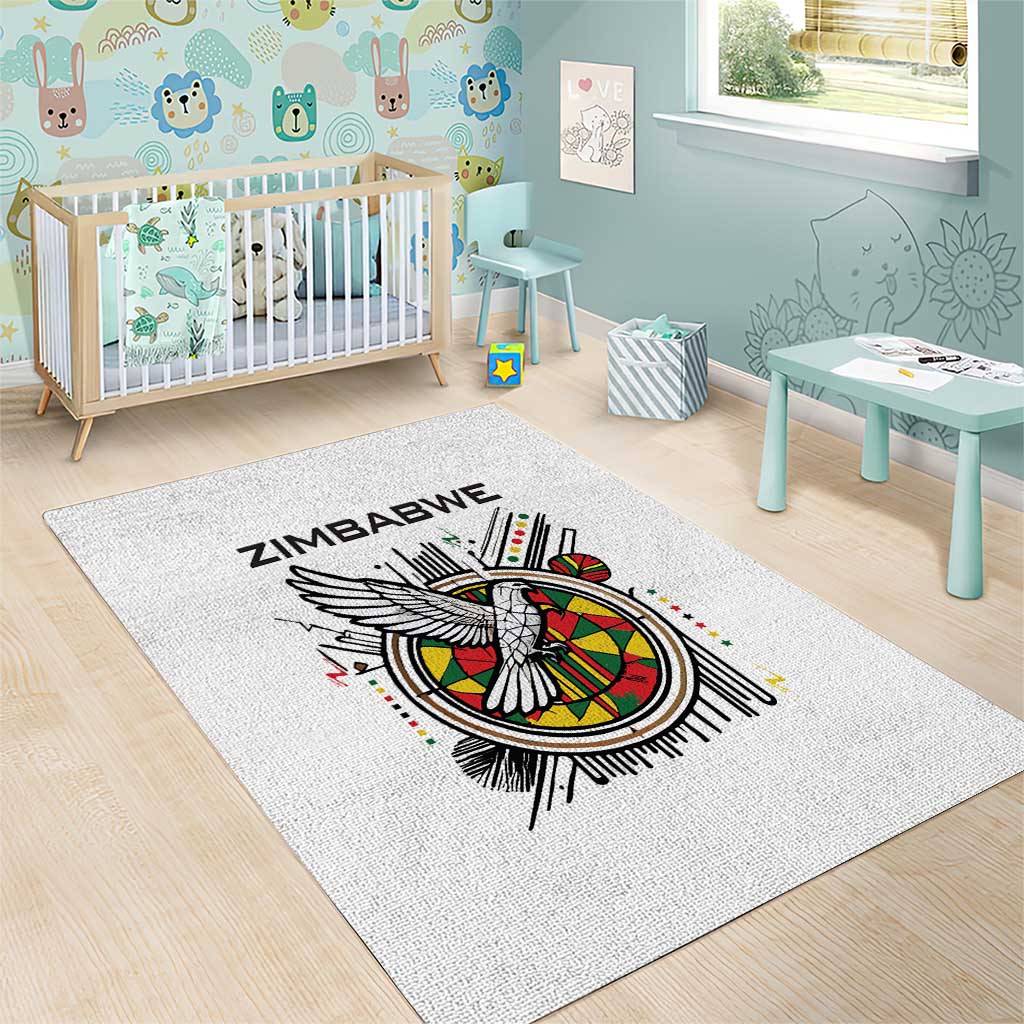 Spirit of Zimbabwe Area Rug Flag Colors and Symbol of Peace