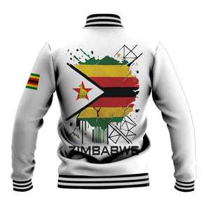 Spirit of Zimbabwe Baseball Jacket Flag Colors and Symbol of Peace