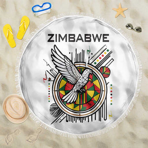 Spirit of Zimbabwe Beach Blanket Flag Colors and Symbol of Peace