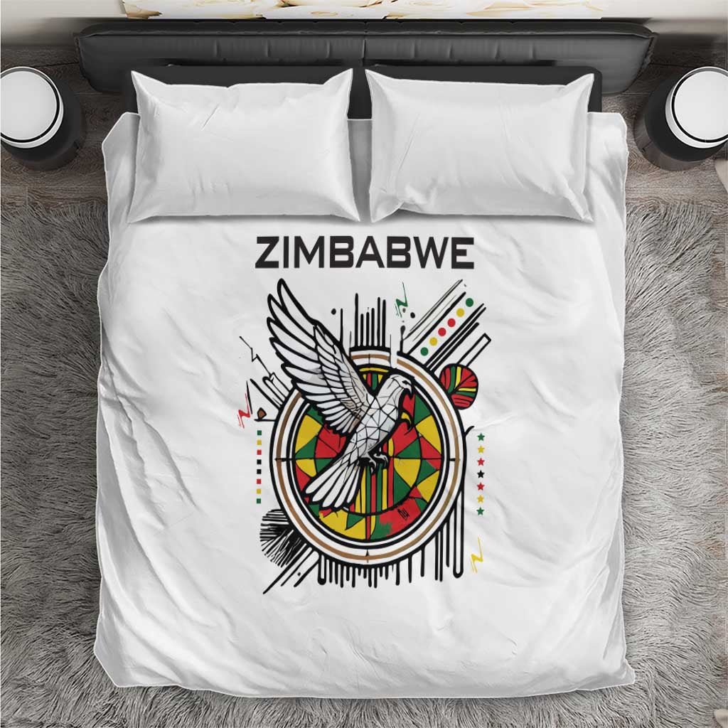 Spirit of Zimbabwe Bedding Set Flag Colors and Symbol of Peace