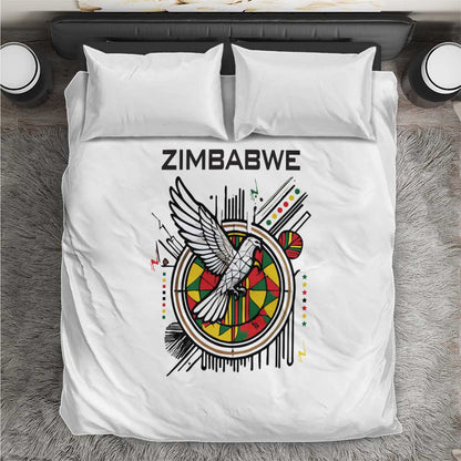 Spirit of Zimbabwe Bedding Set Flag Colors and Symbol of Peace