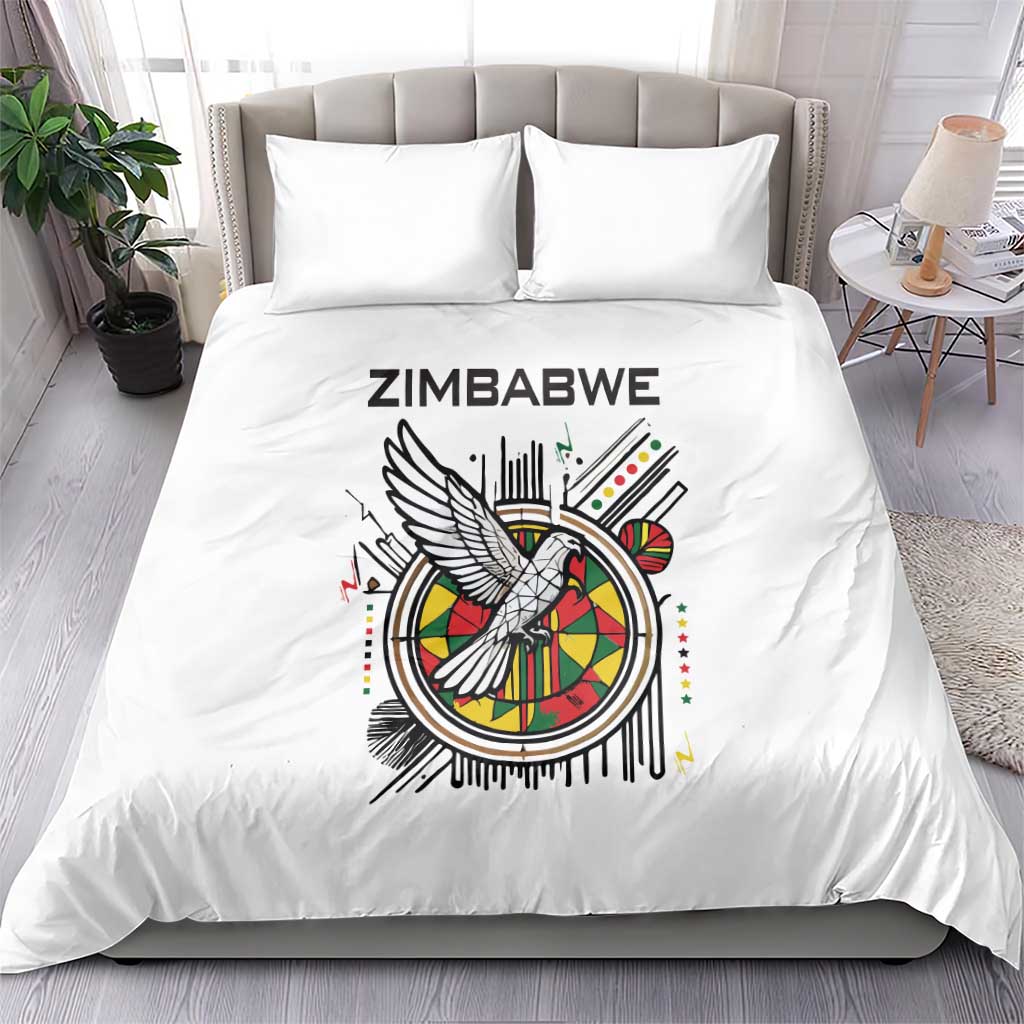 Spirit of Zimbabwe Bedding Set Flag Colors and Symbol of Peace