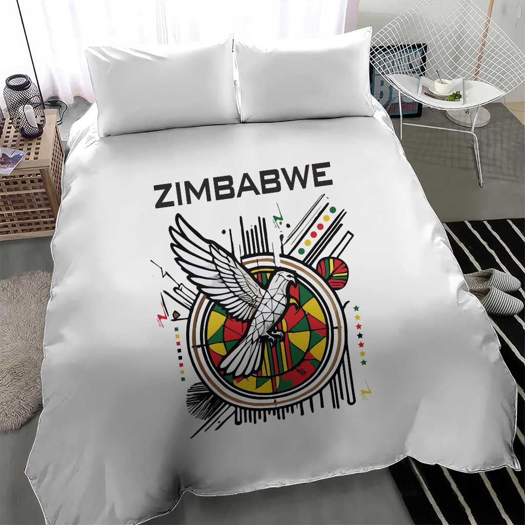 Spirit of Zimbabwe Bedding Set Flag Colors and Symbol of Peace