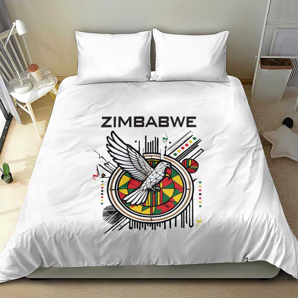 Spirit of Zimbabwe Bedding Set Flag Colors and Symbol of Peace