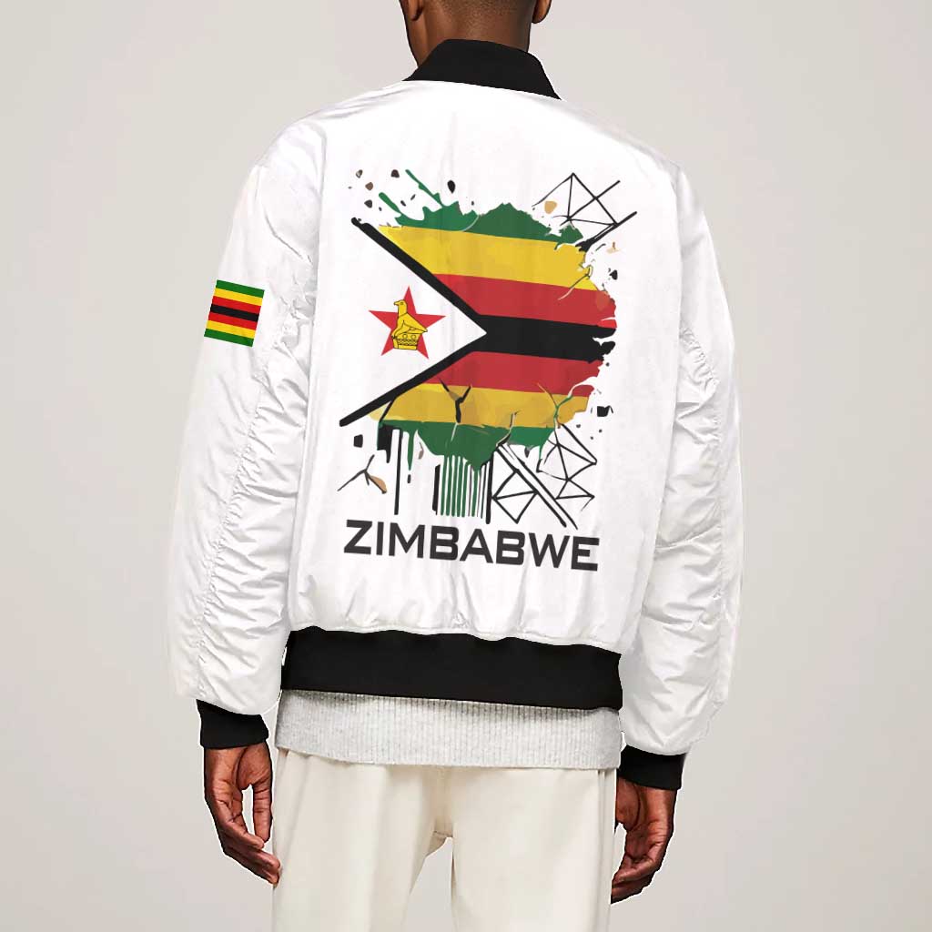 Spirit of Zimbabwe Bomber Jacket Flag Colors and Symbol of Peace