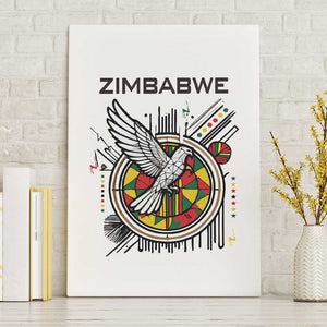 Spirit of Zimbabwe Canvas Wall Art Flag Colors and Symbol of Peace