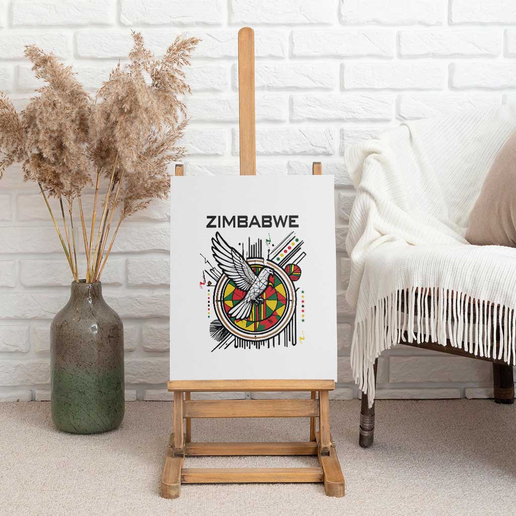 Spirit of Zimbabwe Canvas Wall Art Flag Colors and Symbol of Peace