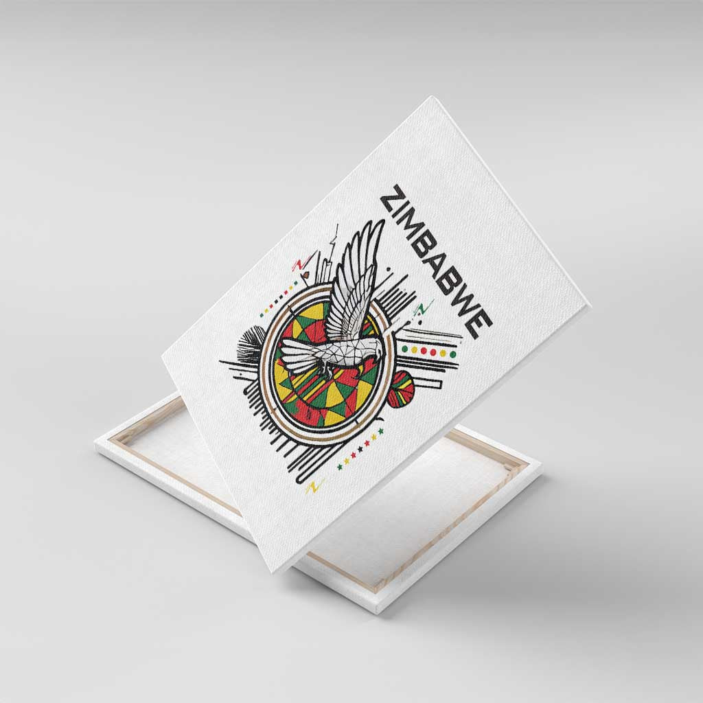 Spirit of Zimbabwe Canvas Wall Art Flag Colors and Symbol of Peace