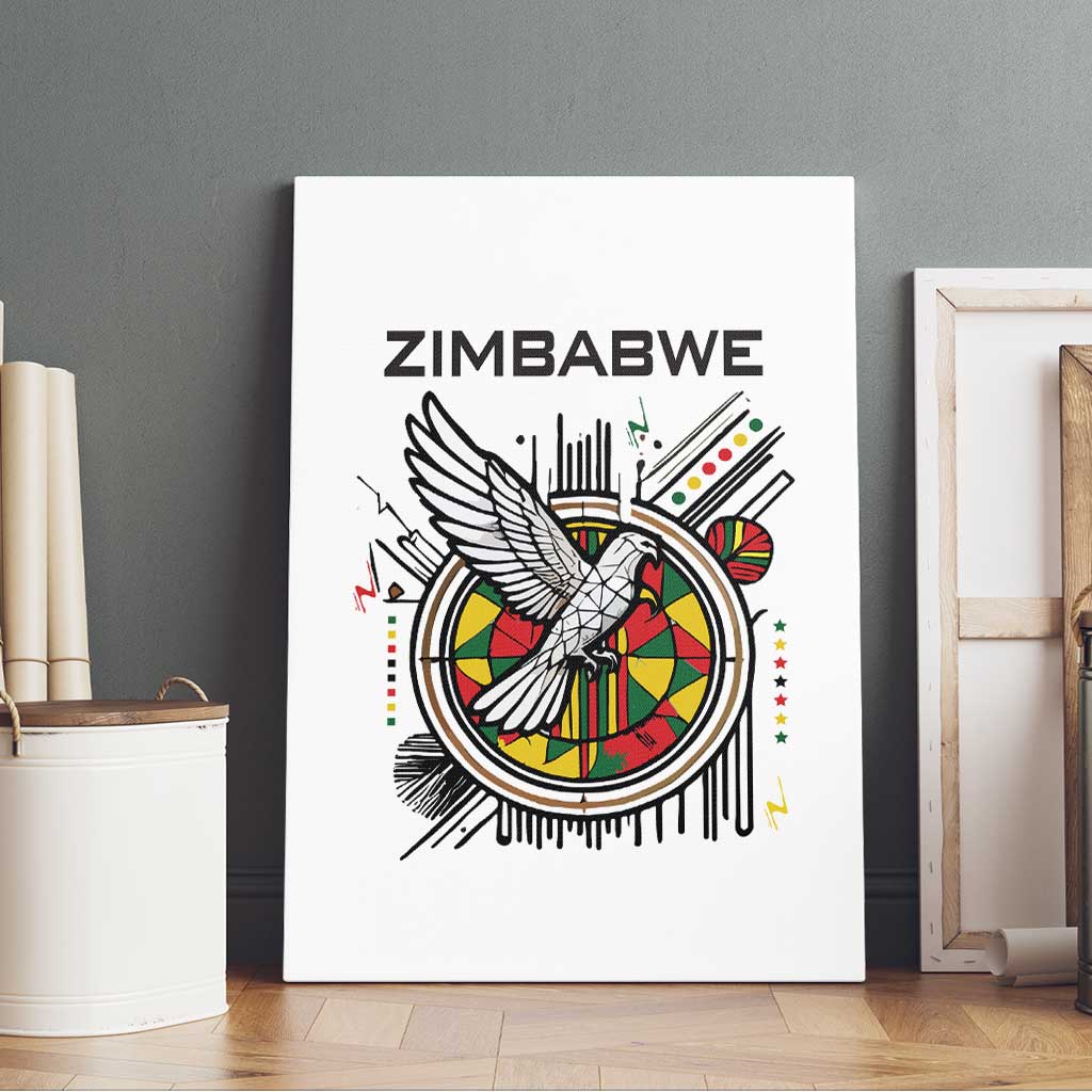 Spirit of Zimbabwe Canvas Wall Art Flag Colors and Symbol of Peace
