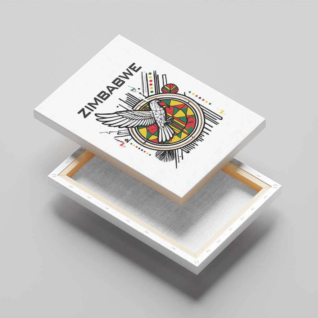 Spirit of Zimbabwe Canvas Wall Art Flag Colors and Symbol of Peace