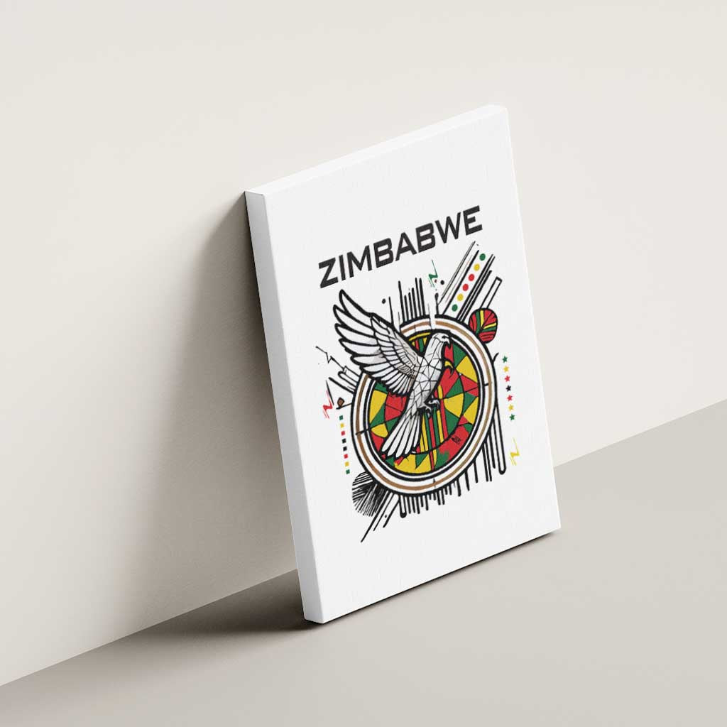 Spirit of Zimbabwe Canvas Wall Art Flag Colors and Symbol of Peace