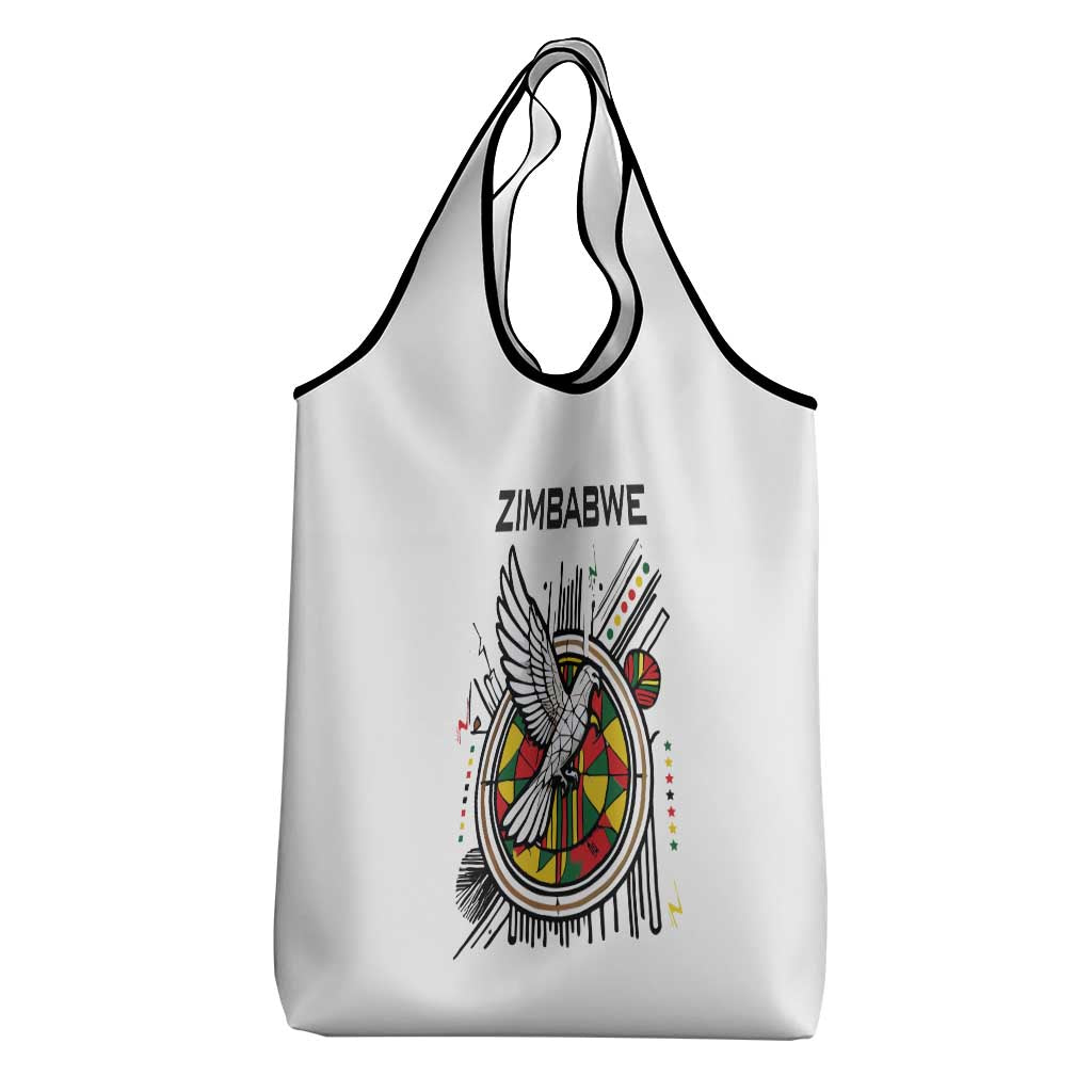 Spirit of Zimbabwe Grocery Bag Flag Colors and Symbol of Peace