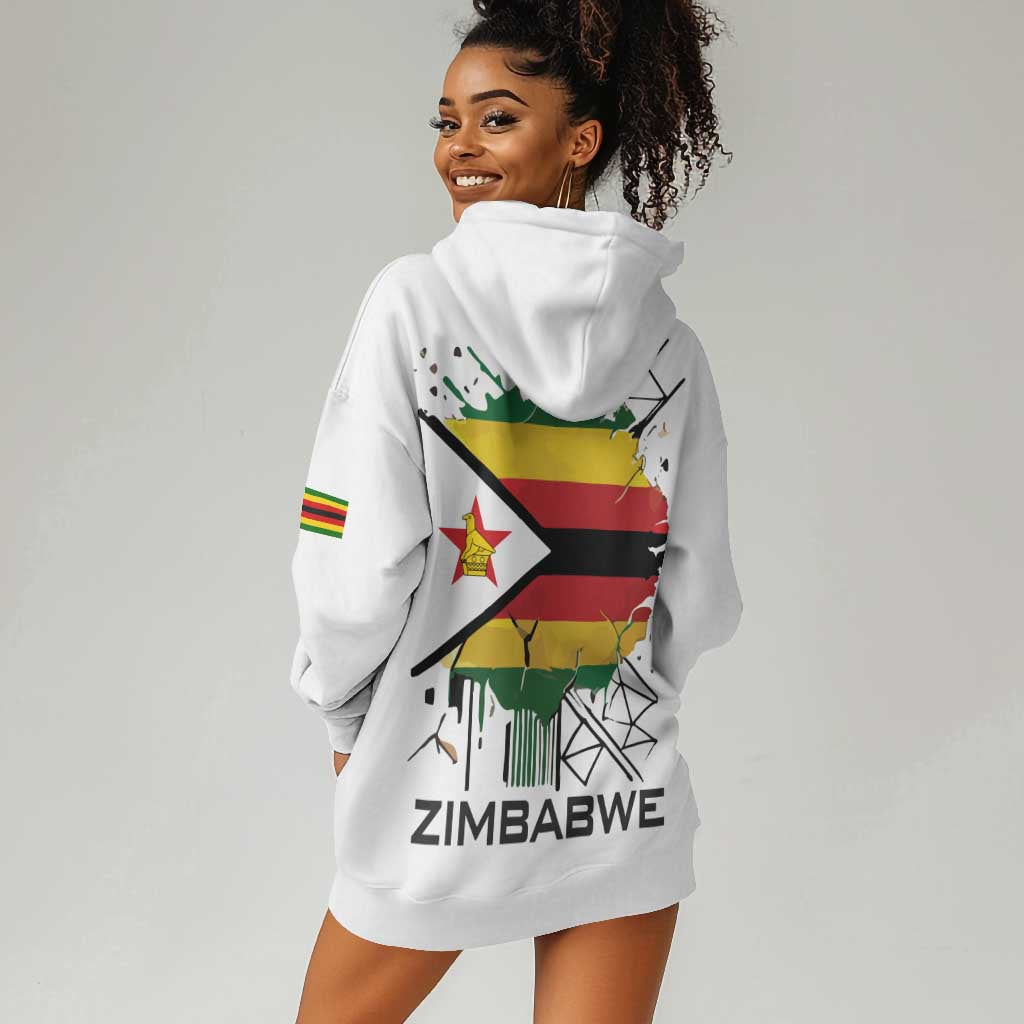 Spirit of Zimbabwe Hoodie Dress Flag Colors and Symbol of Peace