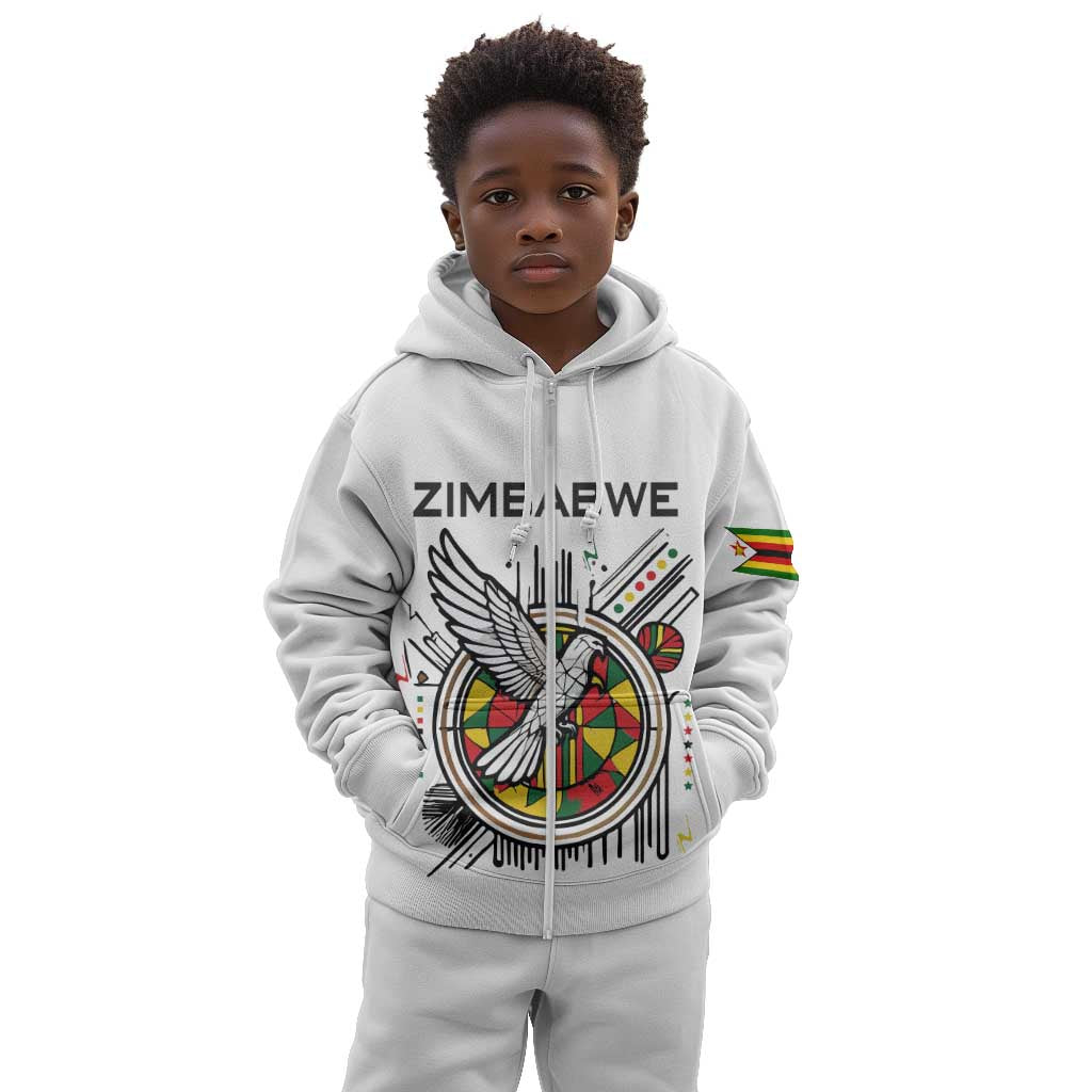Spirit of Zimbabwe Kid Hoodie Flag Colors and Symbol of Peace