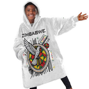 Spirit of Zimbabwe Kid Wearable Blanket Hoodie Flag Colors and Symbol of Peace