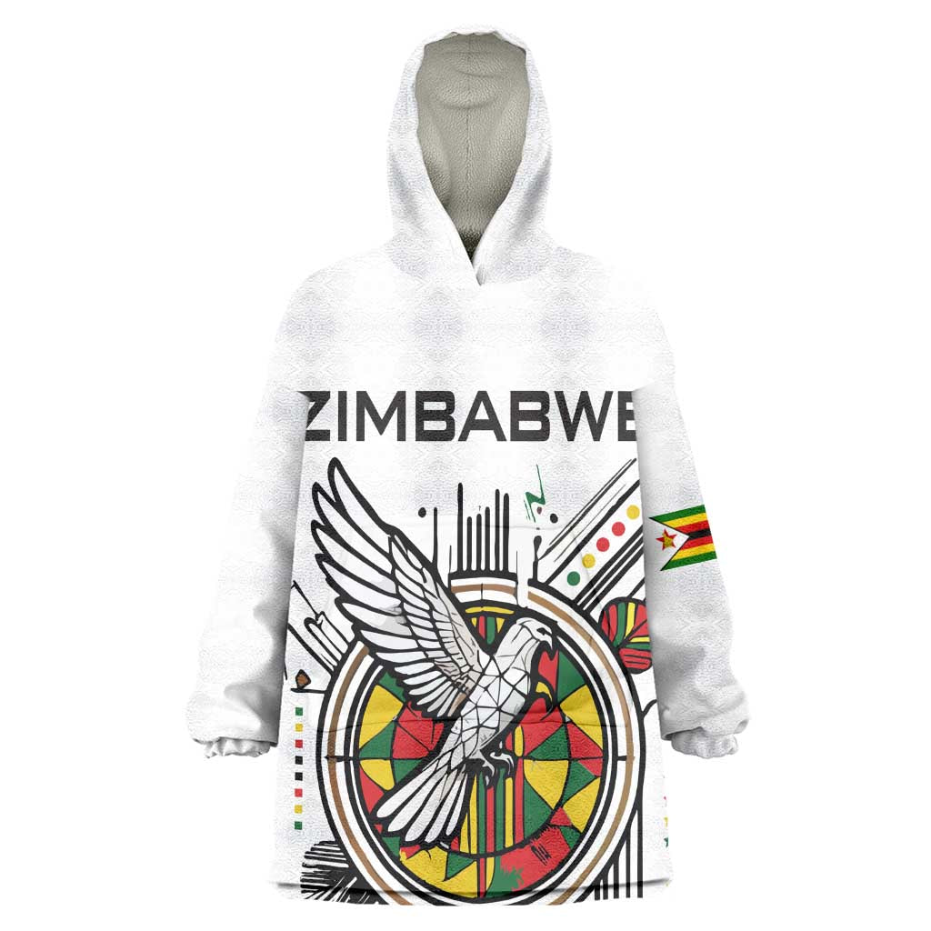 Spirit of Zimbabwe Kid Wearable Blanket Hoodie Flag Colors and Symbol of Peace
