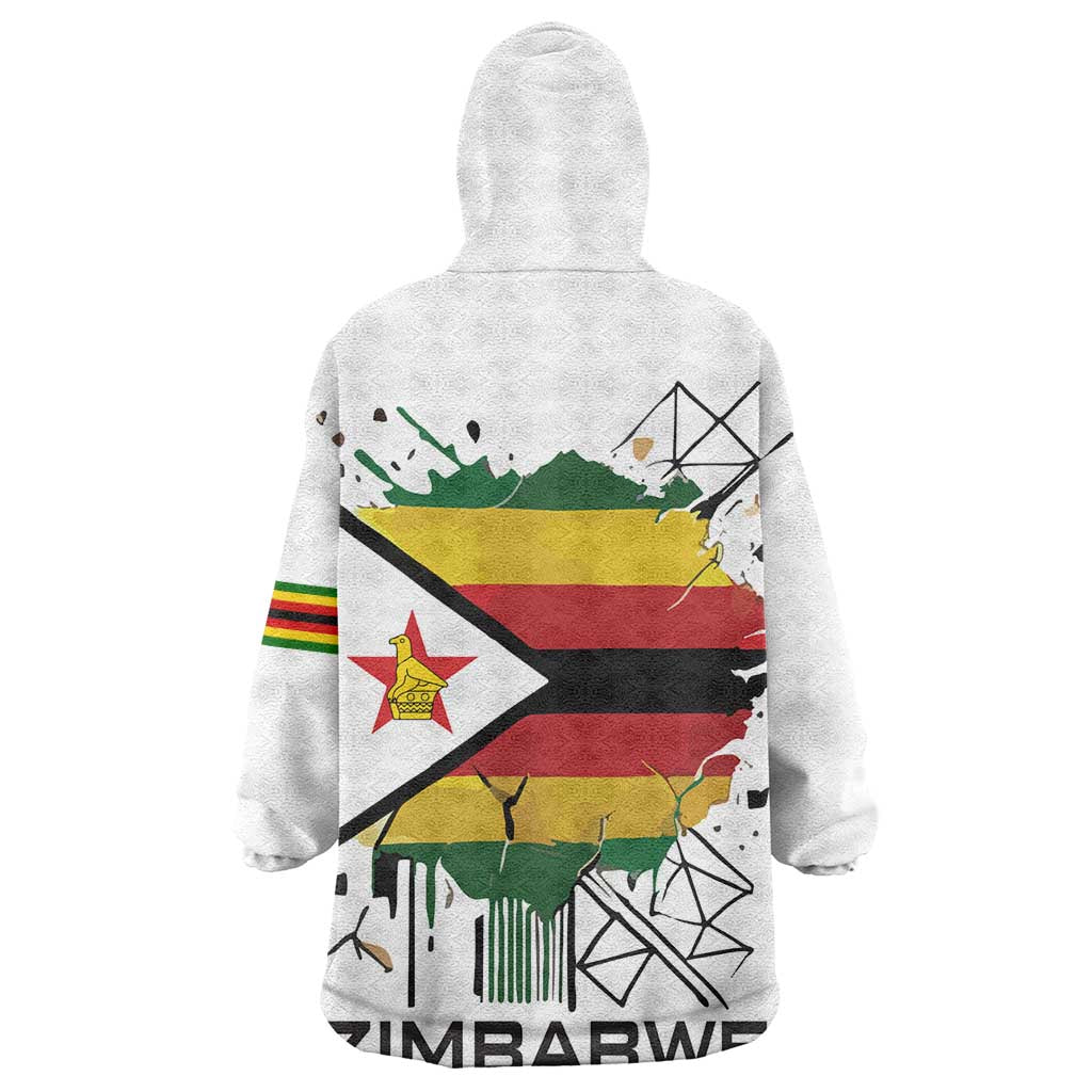 Spirit of Zimbabwe Kid Wearable Blanket Hoodie Flag Colors and Symbol of Peace