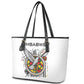 Spirit of Zimbabwe Leather Tote Bag Flag Colors and Symbol of Peace