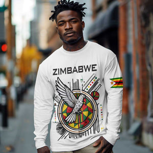 Spirit of Zimbabwe Long Sleeve Shirt Flag Colors and Symbol of Peace