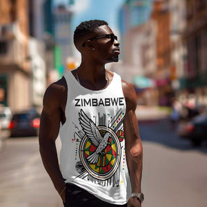 Spirit of Zimbabwe Men Tank Top Flag Colors and Symbol of Peace