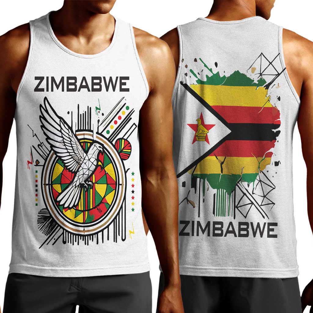 Spirit of Zimbabwe Men Tank Top Flag Colors and Symbol of Peace