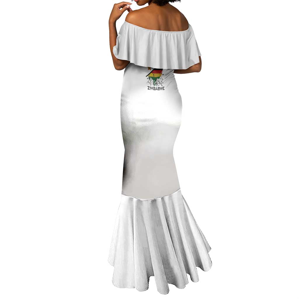 Spirit of Zimbabwe Mermaid Dress Flag Colors and Symbol of Peace
