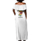 Spirit of Zimbabwe Off Shoulder Maxi Dress Flag Colors and Symbol of Peace