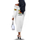 Spirit of Zimbabwe Off The Shoulder Long Sleeve Dress Flag Colors and Symbol of Peace
