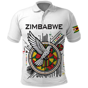 Spirit of Zimbabwe Polo Shirt Flag Colors and Symbol of Peace