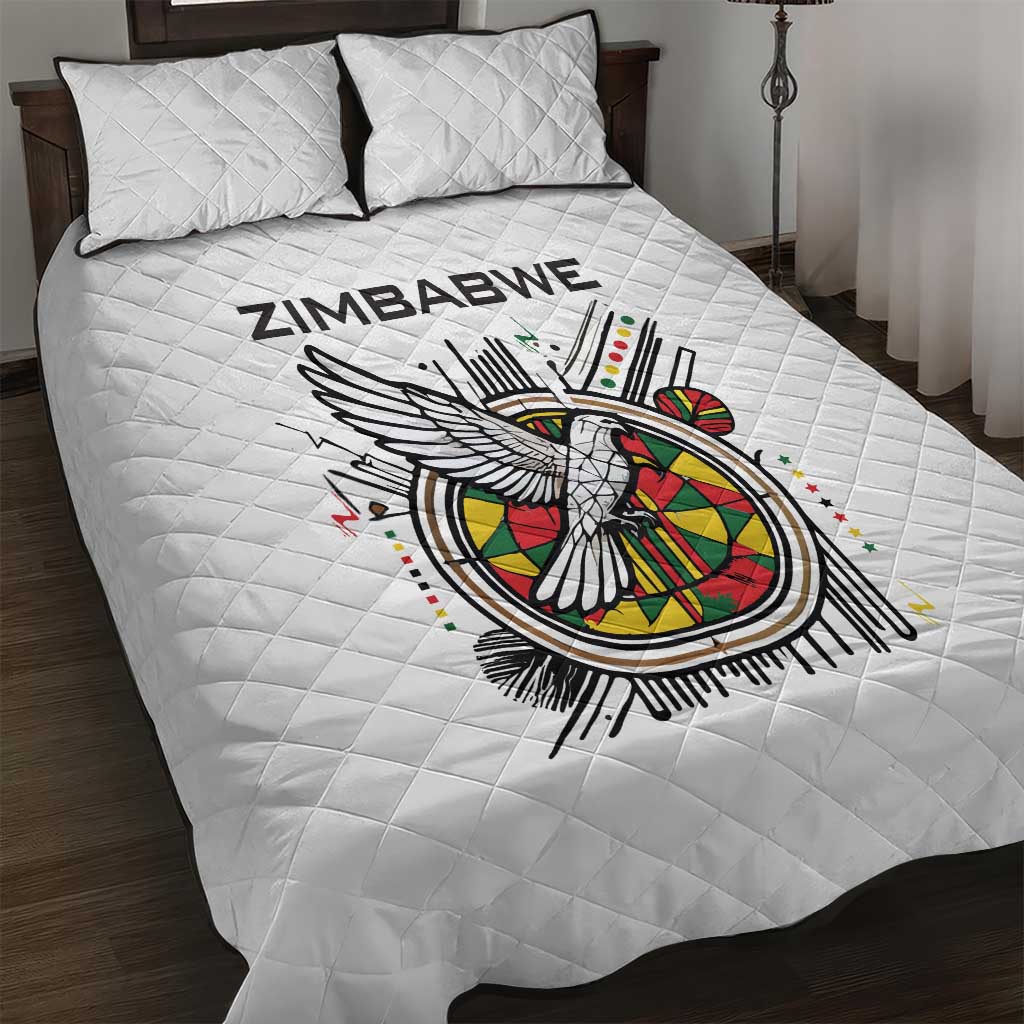 Spirit of Zimbabwe Quilt Bed Set Flag Colors and Symbol of Peace