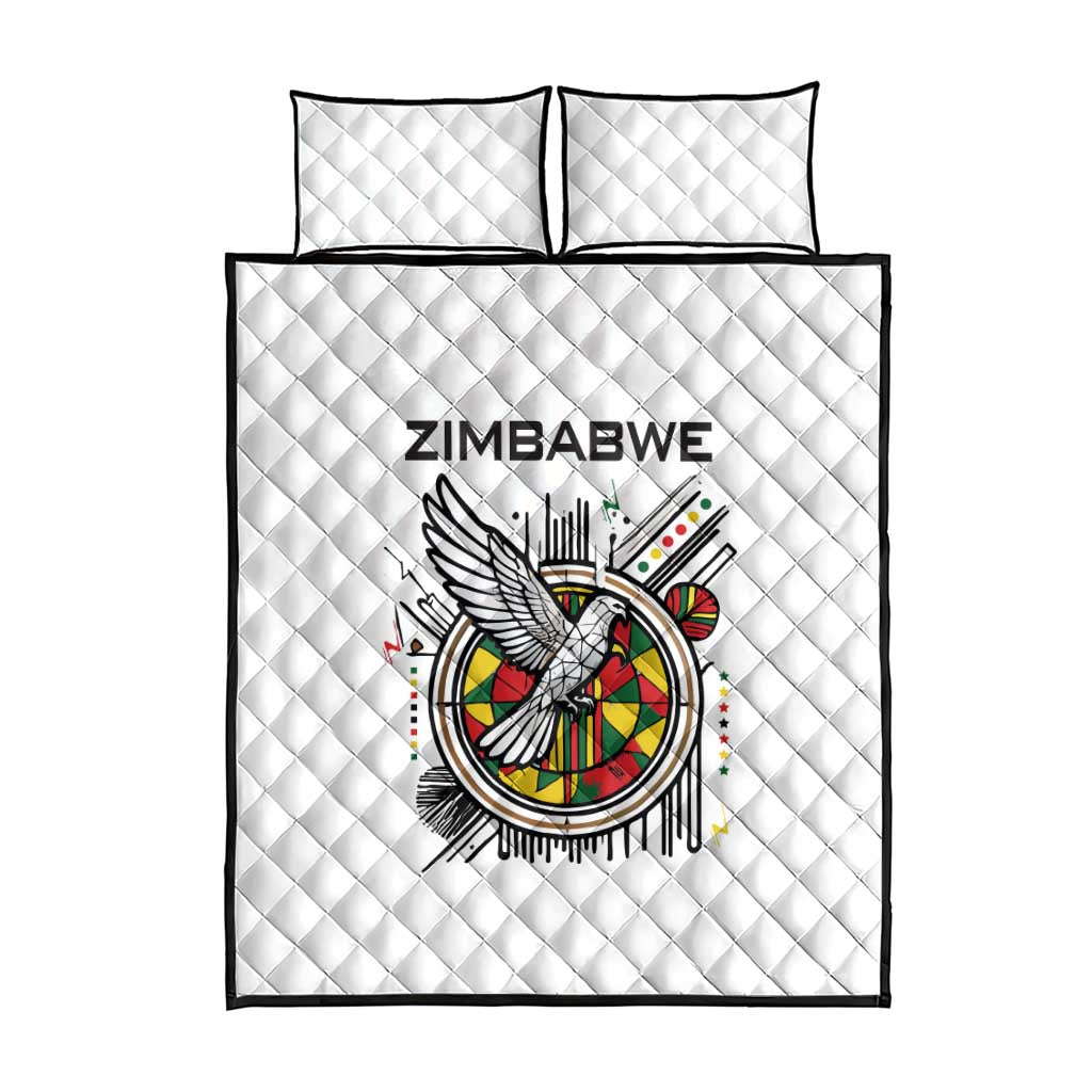 Spirit of Zimbabwe Quilt Bed Set Flag Colors and Symbol of Peace