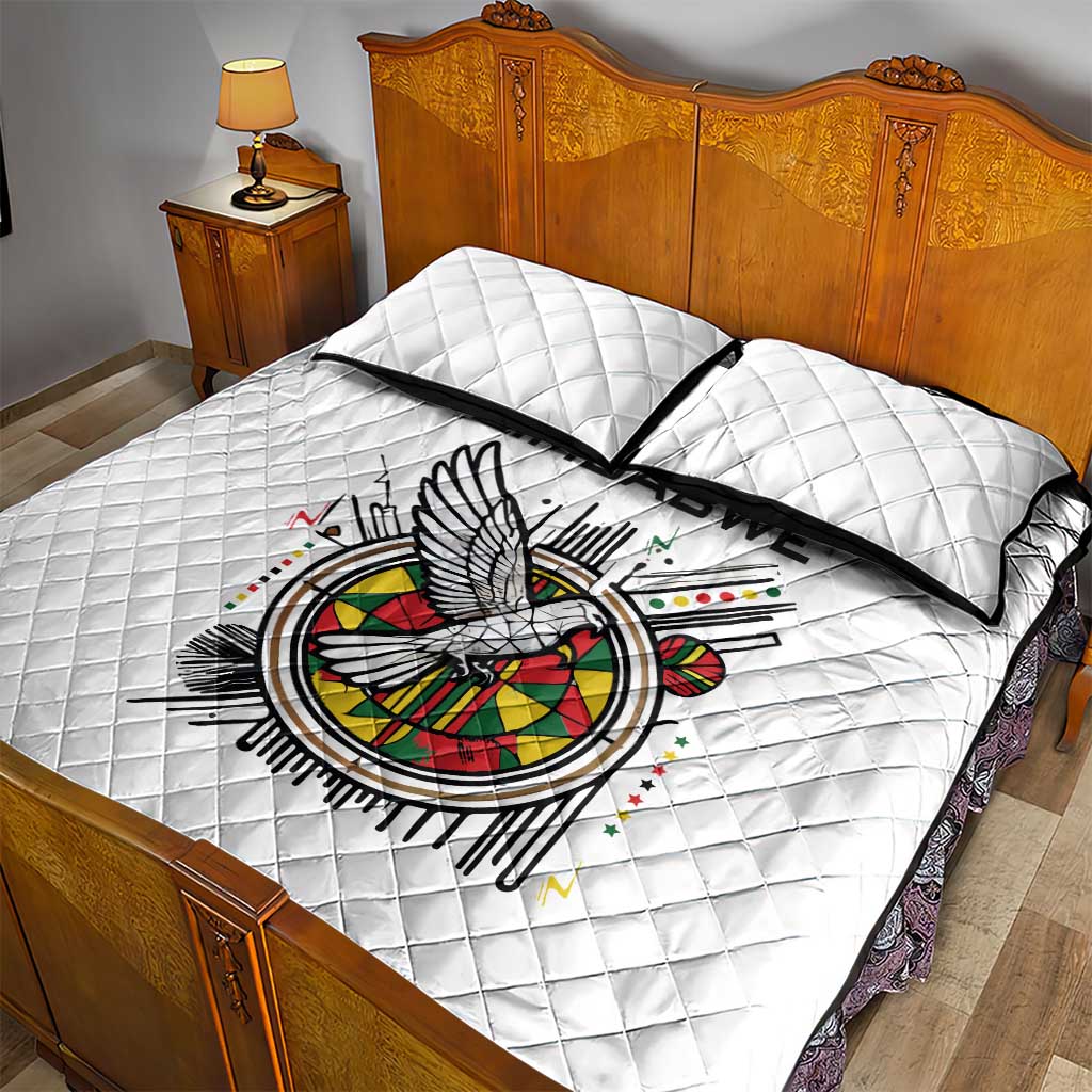 Spirit of Zimbabwe Quilt Bed Set Flag Colors and Symbol of Peace