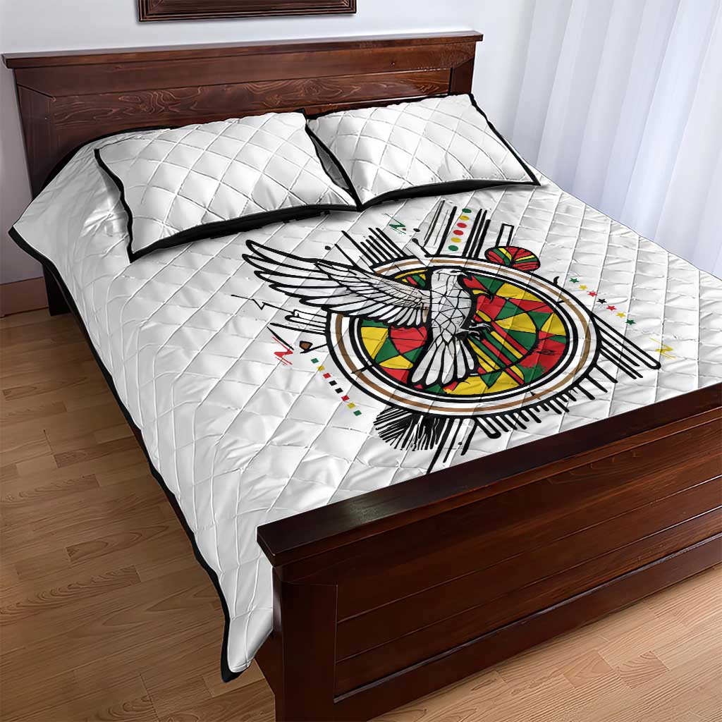 Spirit of Zimbabwe Quilt Bed Set Flag Colors and Symbol of Peace