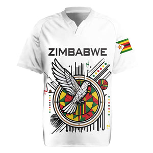 Spirit of Zimbabwe Rugby Jersey Flag Colors and Symbol of Peace