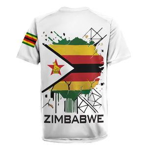 Spirit of Zimbabwe Rugby Jersey Flag Colors and Symbol of Peace
