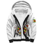 Spirit of Zimbabwe Sherpa Hoodie Flag Colors and Symbol of Peace