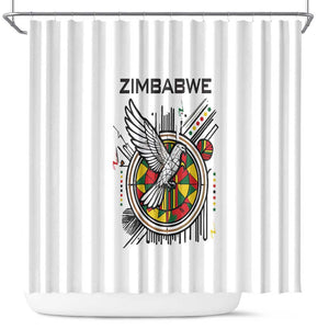 Spirit of Zimbabwe Shower Curtain Flag Colors and Symbol of Peace