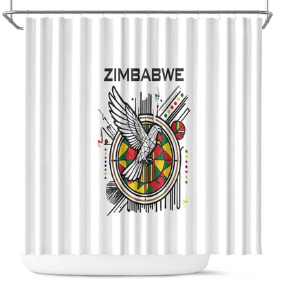 Spirit of Zimbabwe Shower Curtain Flag Colors and Symbol of Peace