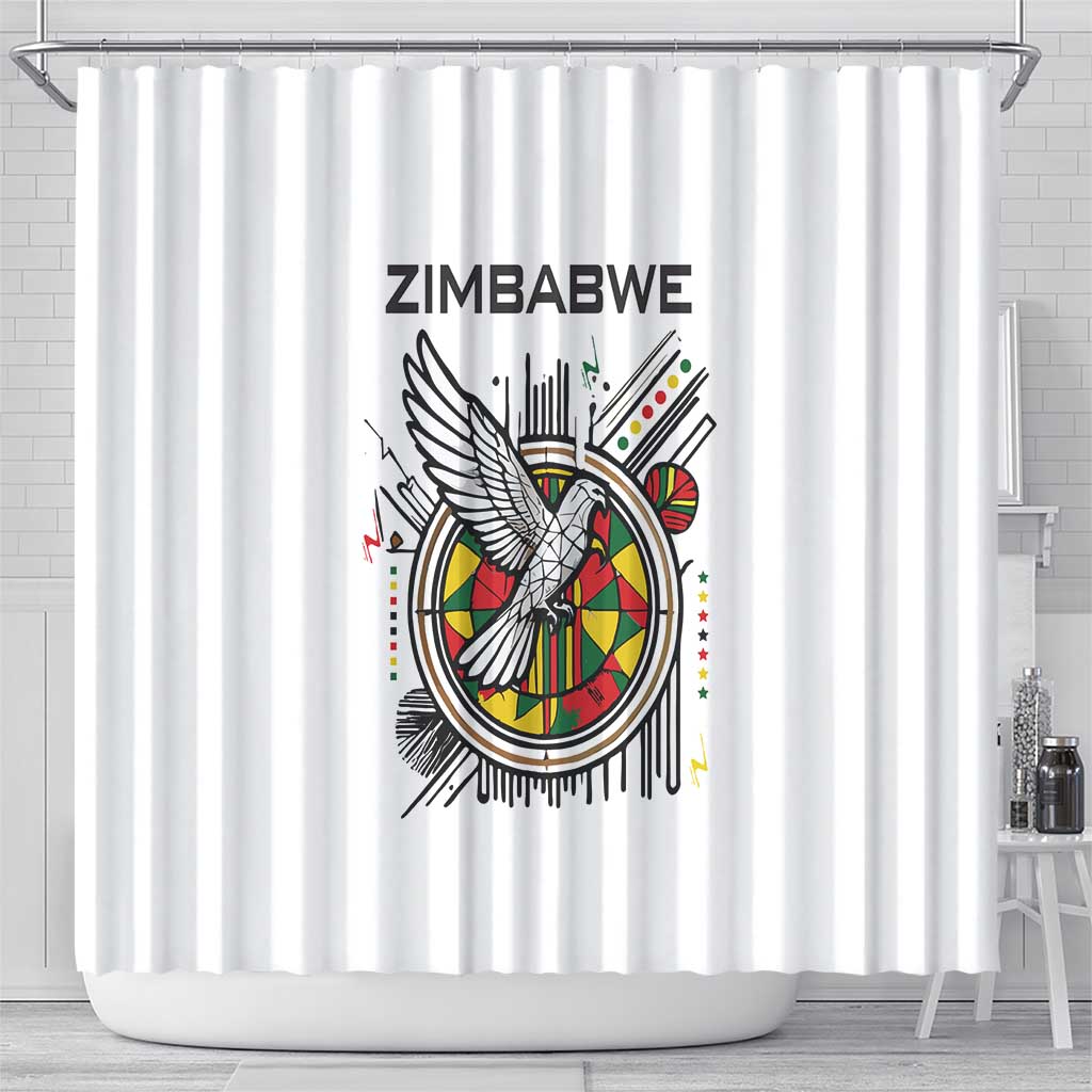 Spirit of Zimbabwe Shower Curtain Flag Colors and Symbol of Peace