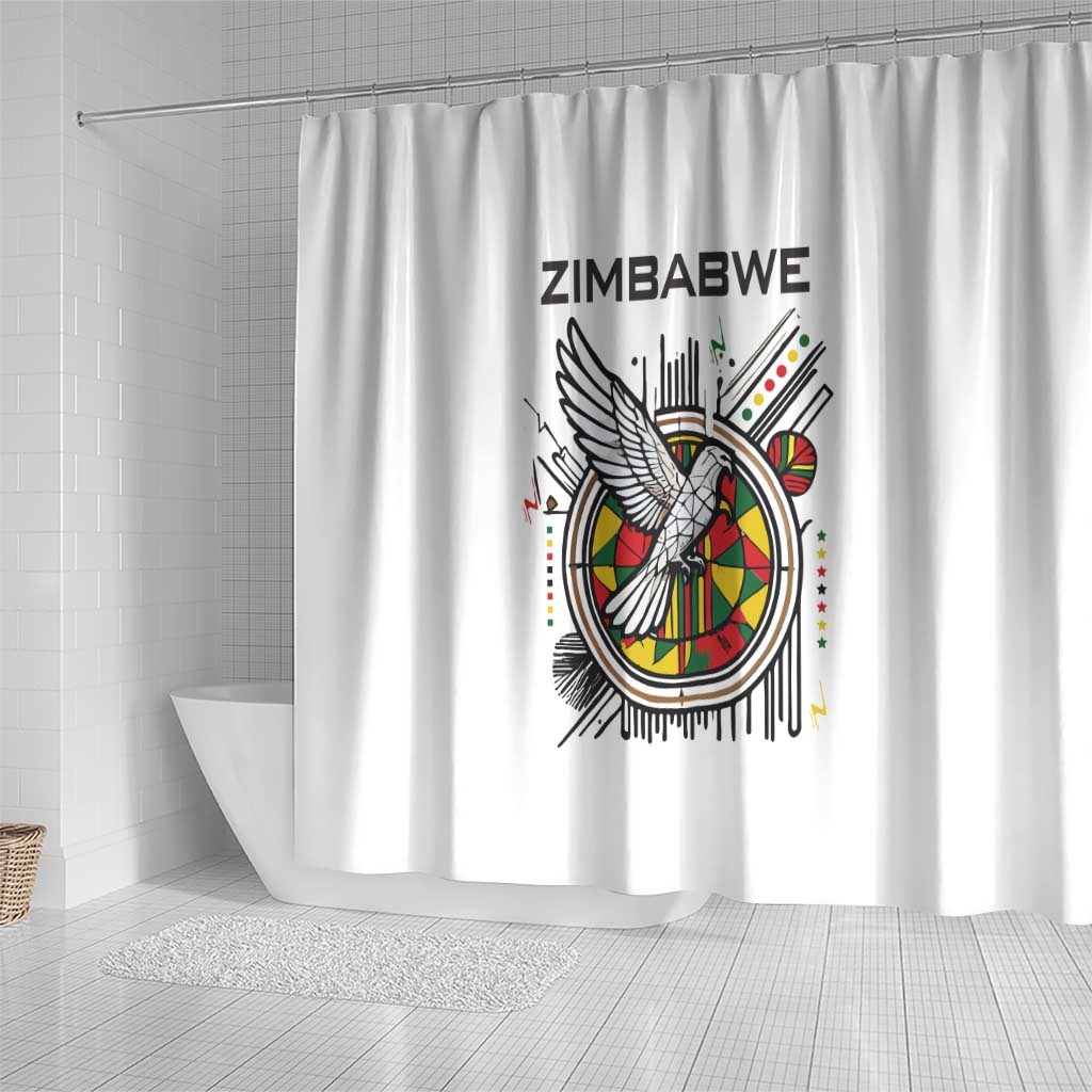 Spirit of Zimbabwe Shower Curtain Flag Colors and Symbol of Peace