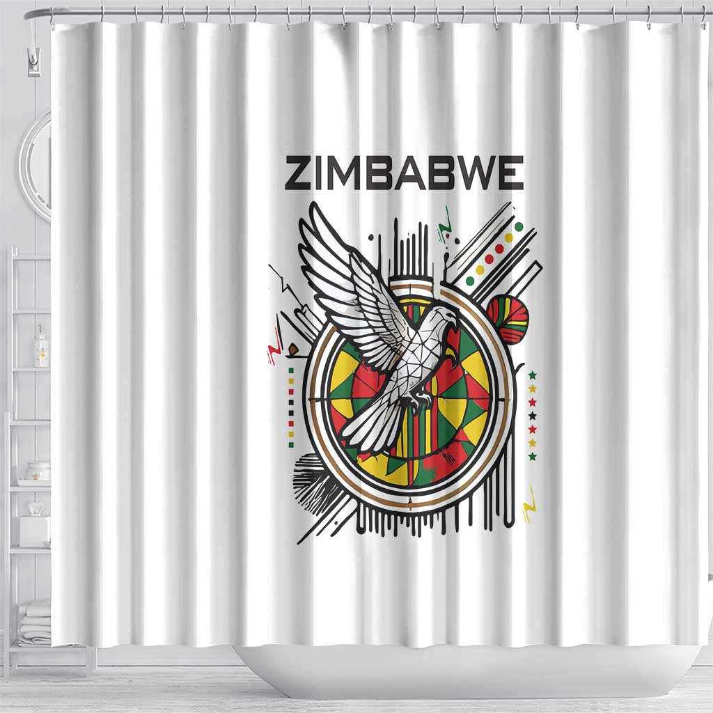 Spirit of Zimbabwe Shower Curtain Flag Colors and Symbol of Peace
