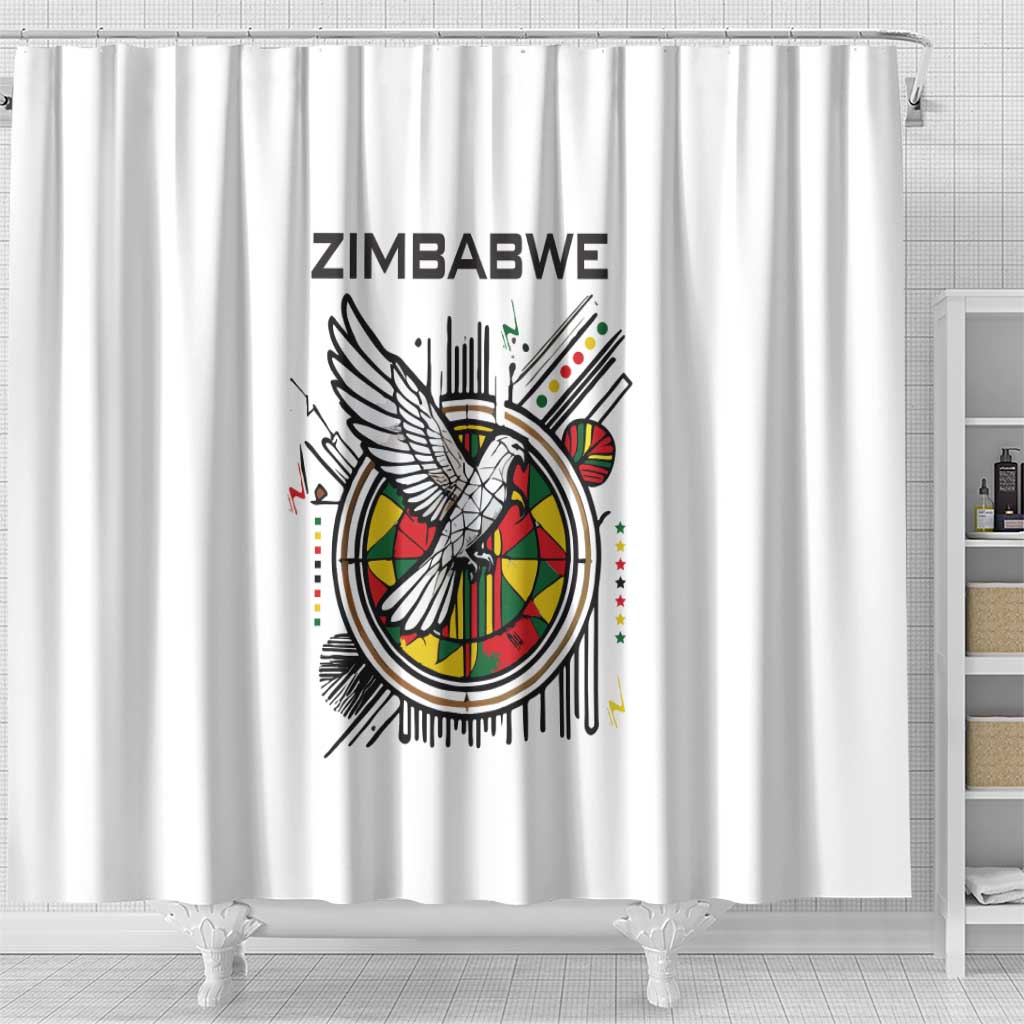 Spirit of Zimbabwe Shower Curtain Flag Colors and Symbol of Peace