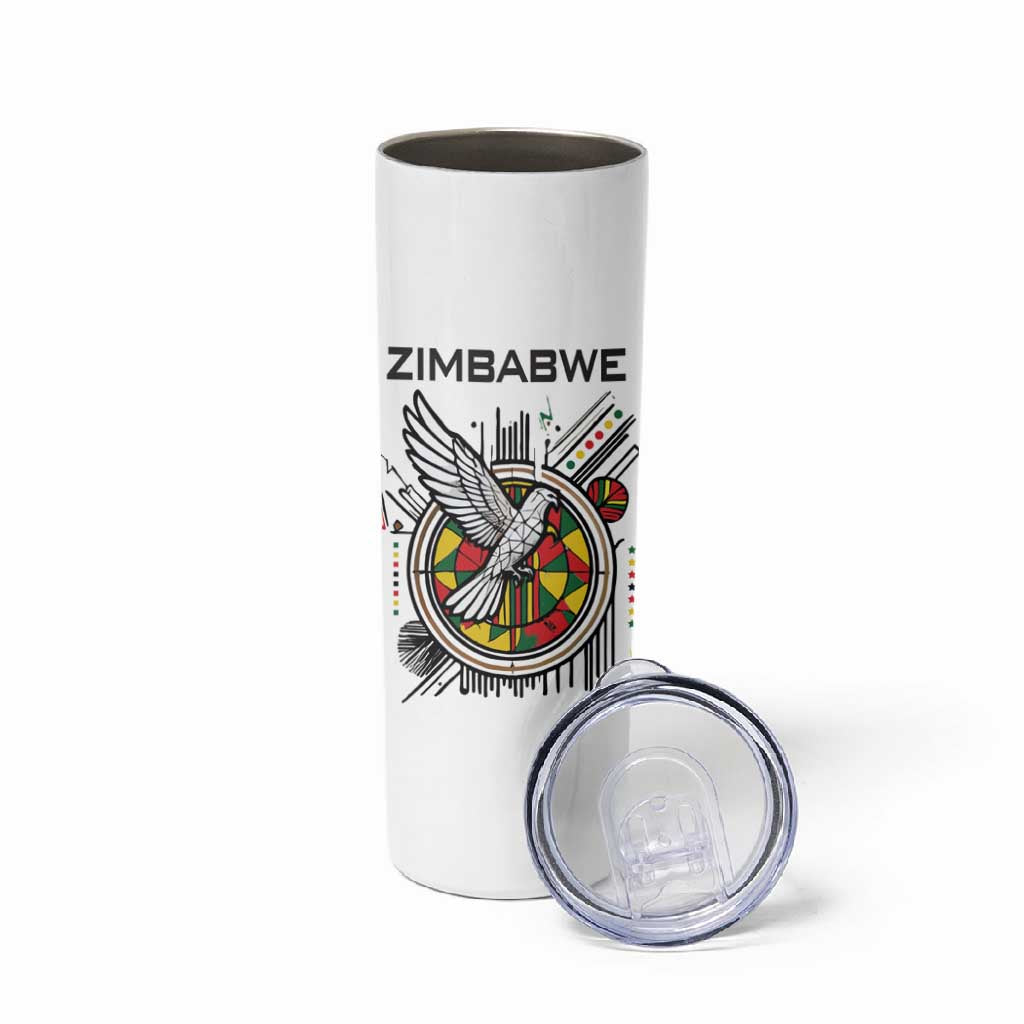 Spirit of Zimbabwe Skinny Tumbler Flag Colors and Symbol of Peace