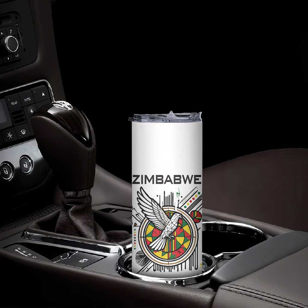 Spirit of Zimbabwe Skinny Tumbler Flag Colors and Symbol of Peace