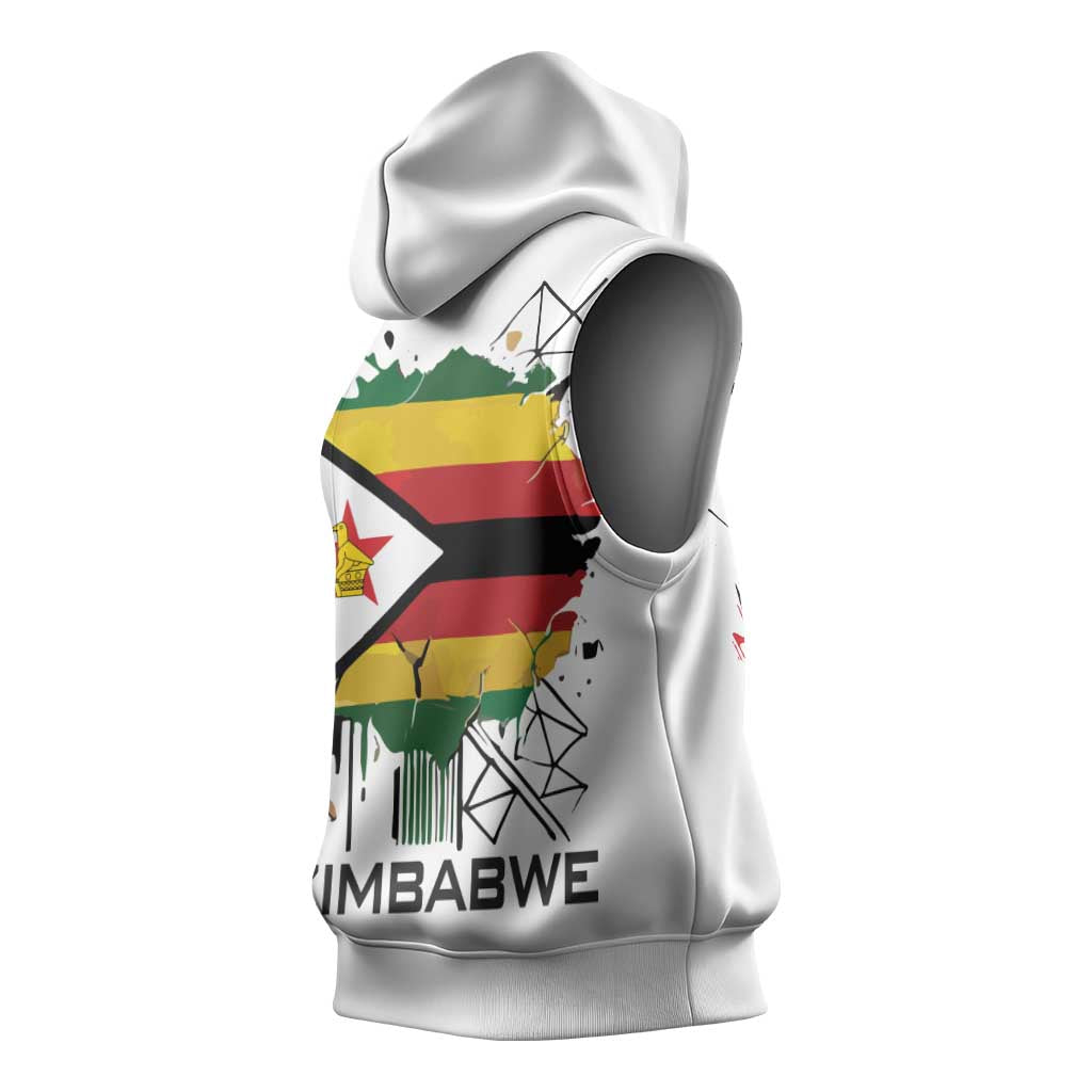 Spirit of Zimbabwe Sleeveless Hoodie Flag Colors and Symbol of Peace - African Pride