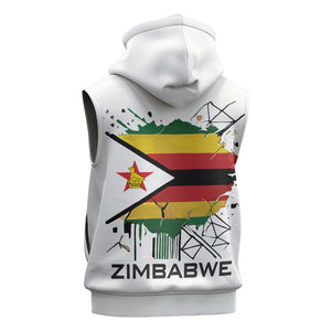 Spirit of Zimbabwe Sleeveless Zip Hoodie Flag Colors and Symbol of Peace - African Pride