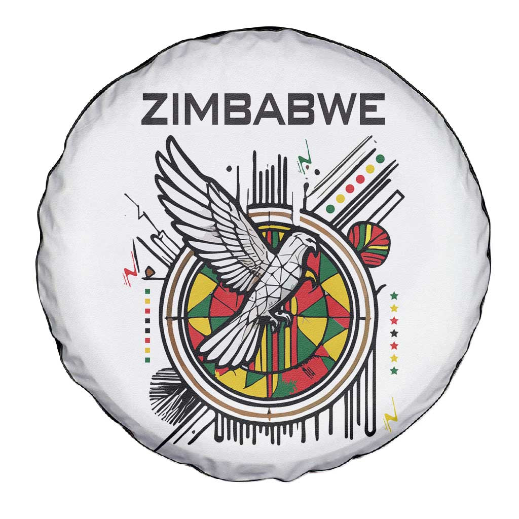 Spirit of Zimbabwe Spare Tire Cover Flag Colors and Symbol of Peace
